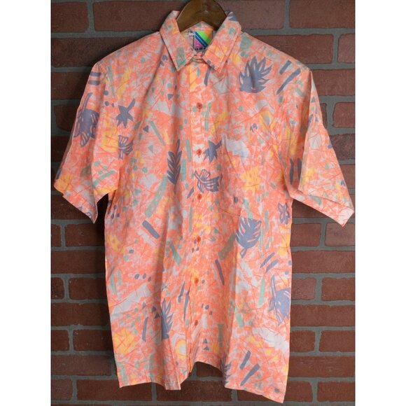 Vintage Surf Gear Men Button Up Shirt Short Sleeve Size S NWT dead stock - Picture 1 of 6